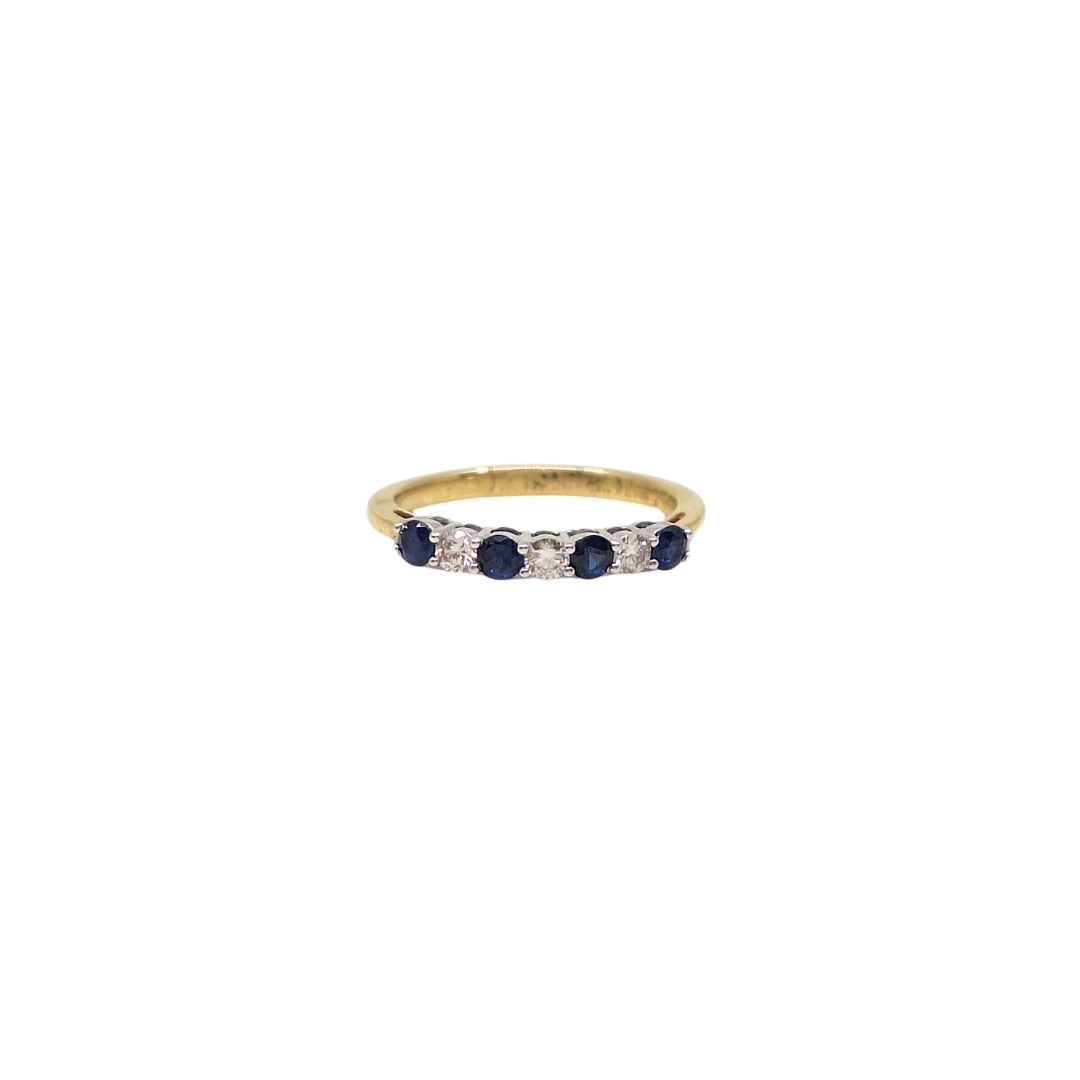 18ct Yellow Gold Sapphire & Diamond Eternity Ring