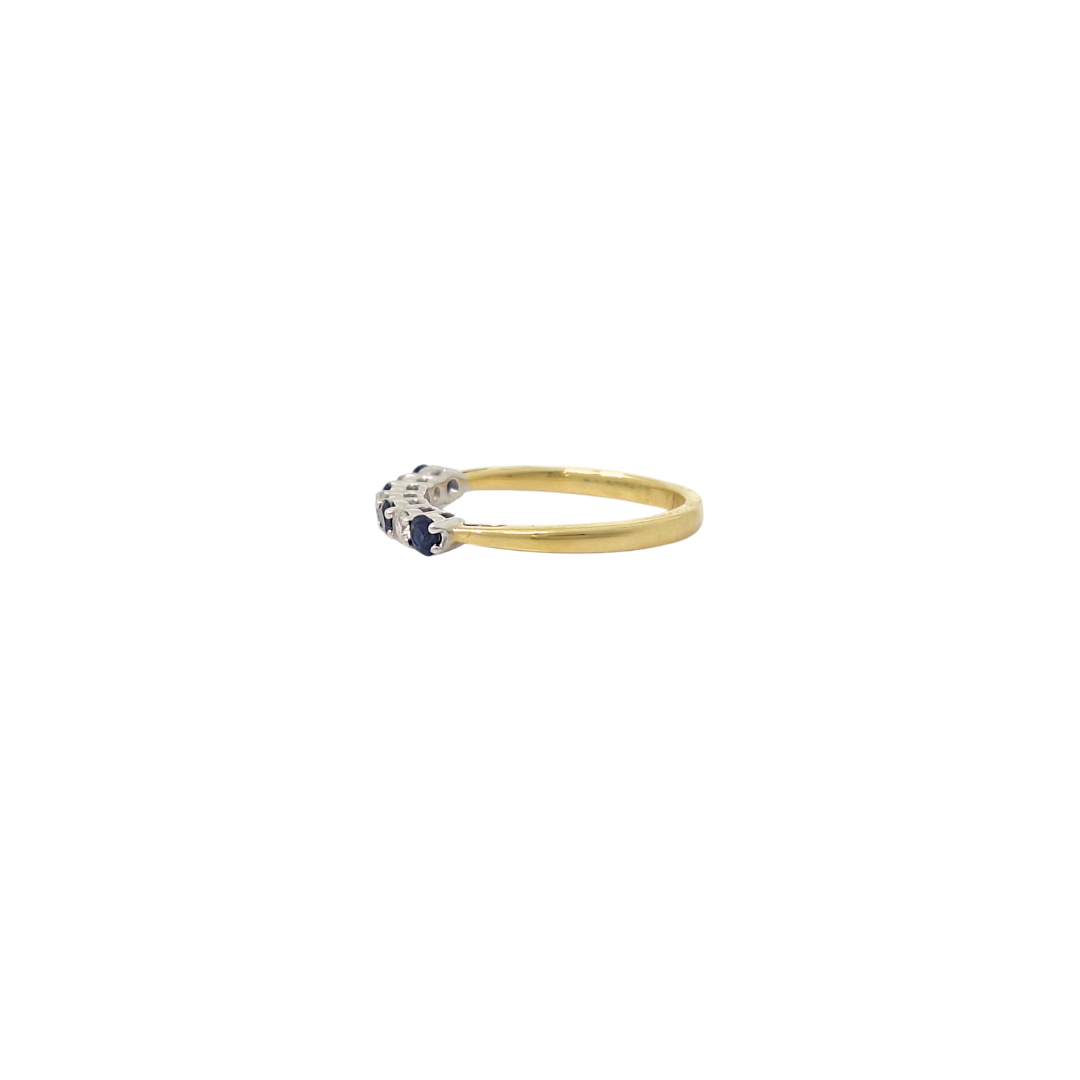 18ct Yellow Gold Sapphire & Diamond Eternity Ring