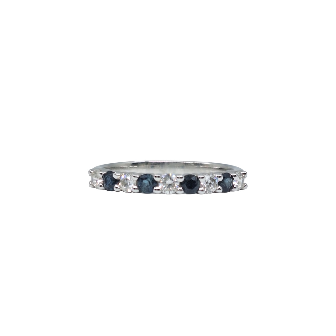 18ct White Gold Sapphire & Diamond Eternity Ring