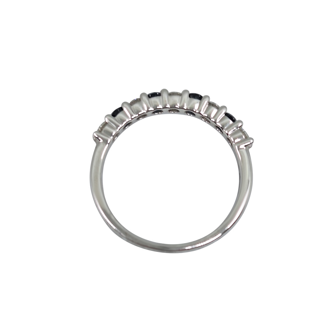 18ct White Gold Sapphire & Diamond Eternity Ring