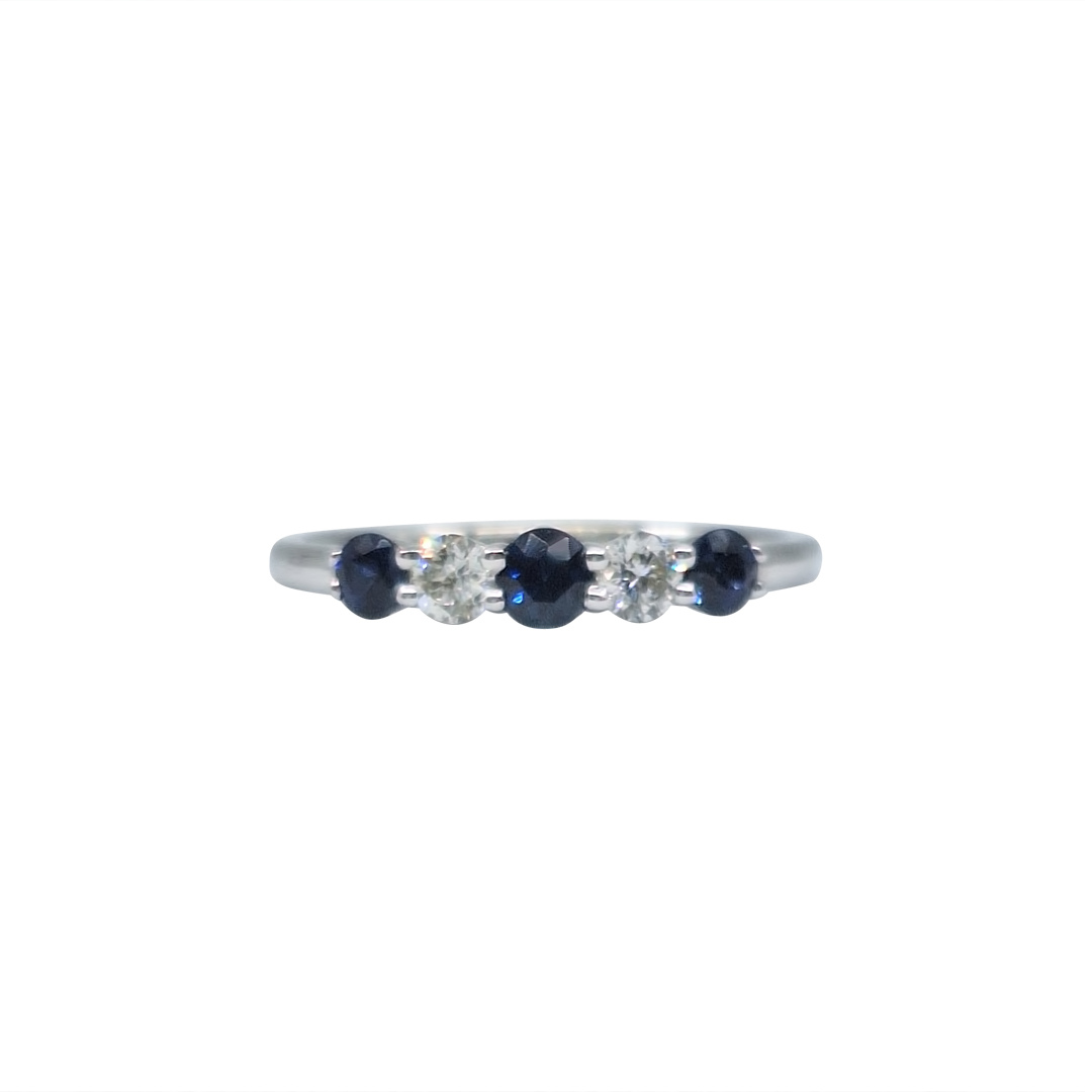 18ct White Gold Sapphire & Diamond Eternity Ring