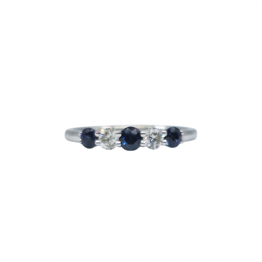 18ct White Gold Sapphire & Diamond Eternity Ring