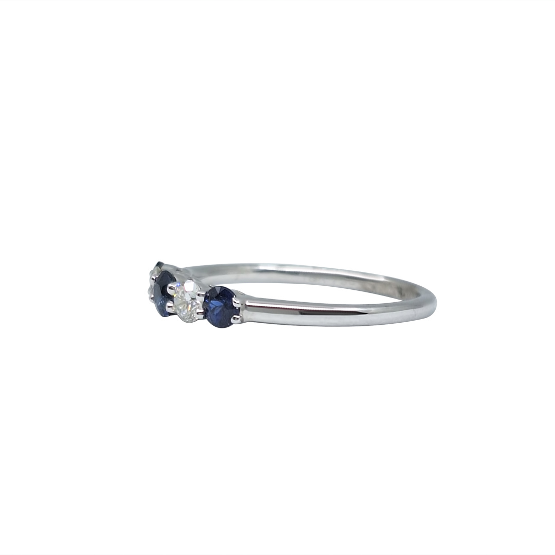 18ct White Gold Sapphire & Diamond Eternity Ring