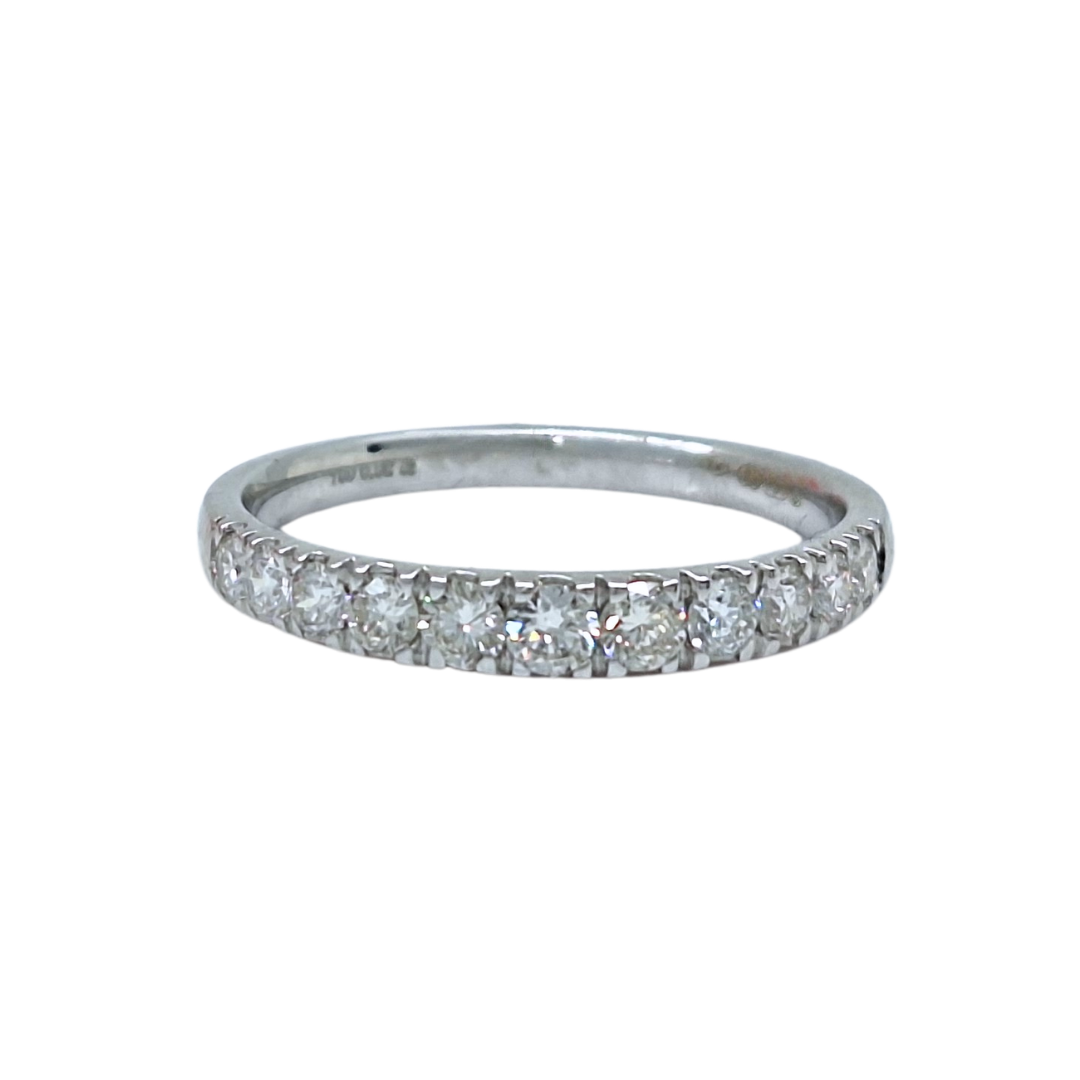 18ct White Gold Claw Set Diamond Eternity Ring 0.52ct