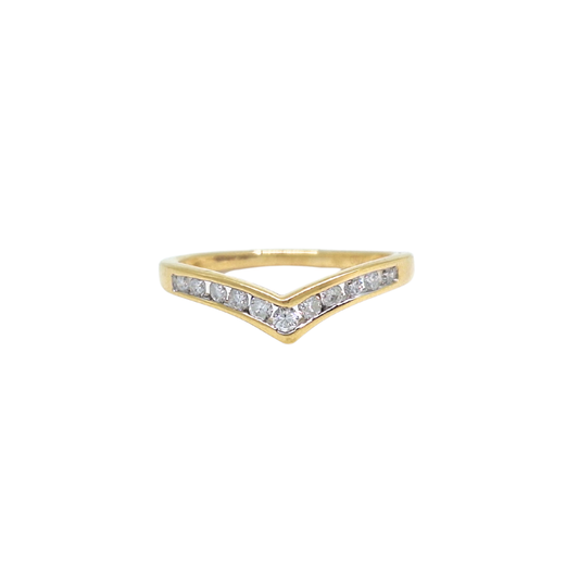 18ct Yellow Gold Diamond Wishbone Ring
