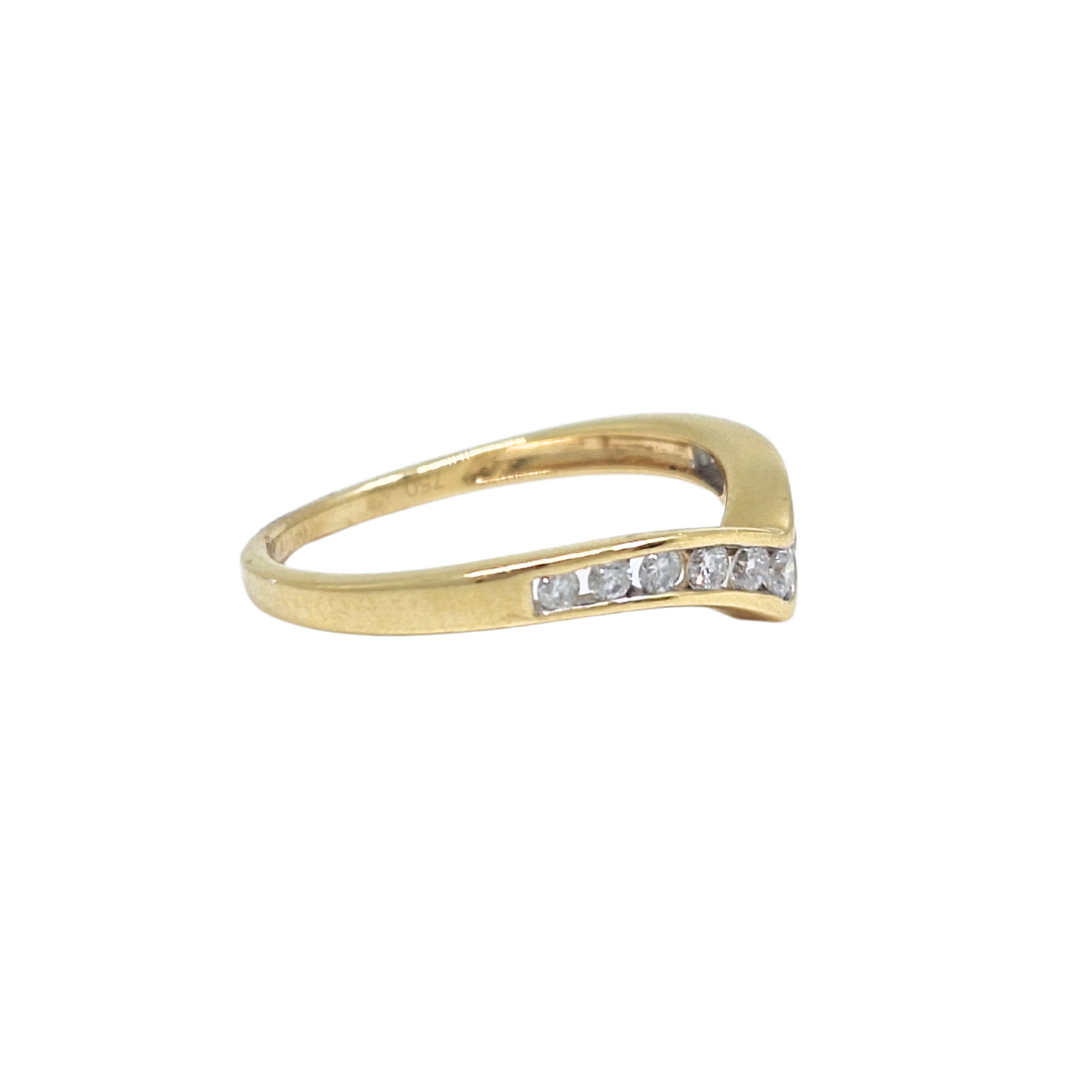 18ct Yellow Gold Diamond Wishbone Ring