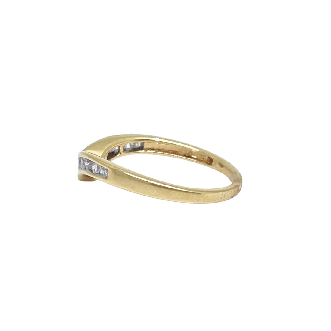 18ct Yellow Gold Diamond Wishbone Ring