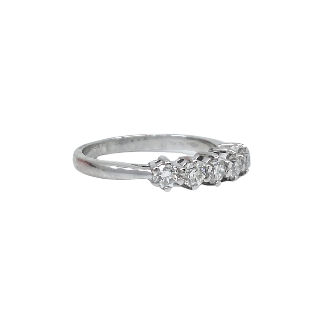 18ct White Gold Five Stone Diamond Ring 0.50ct