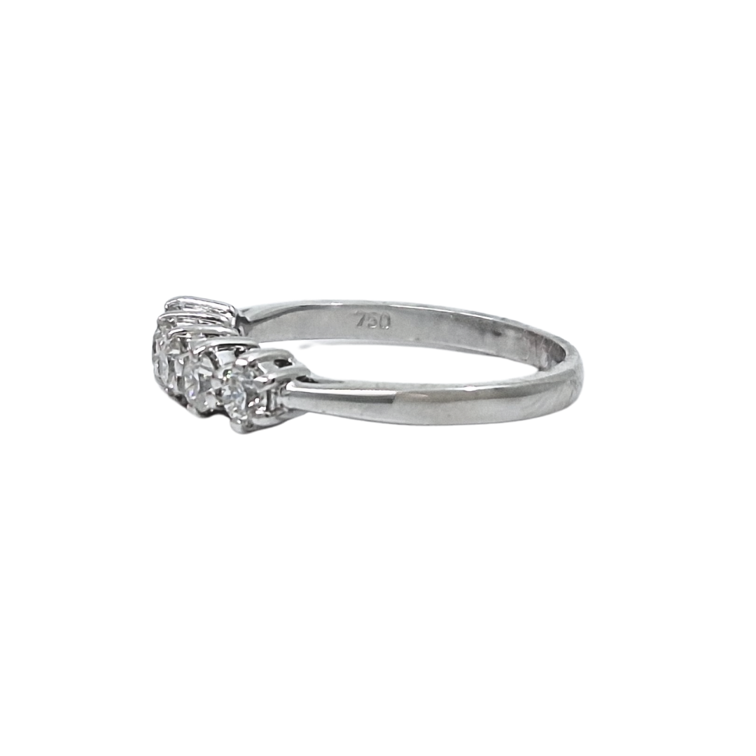 18ct White Gold Five Stone Diamond Ring 0.50ct