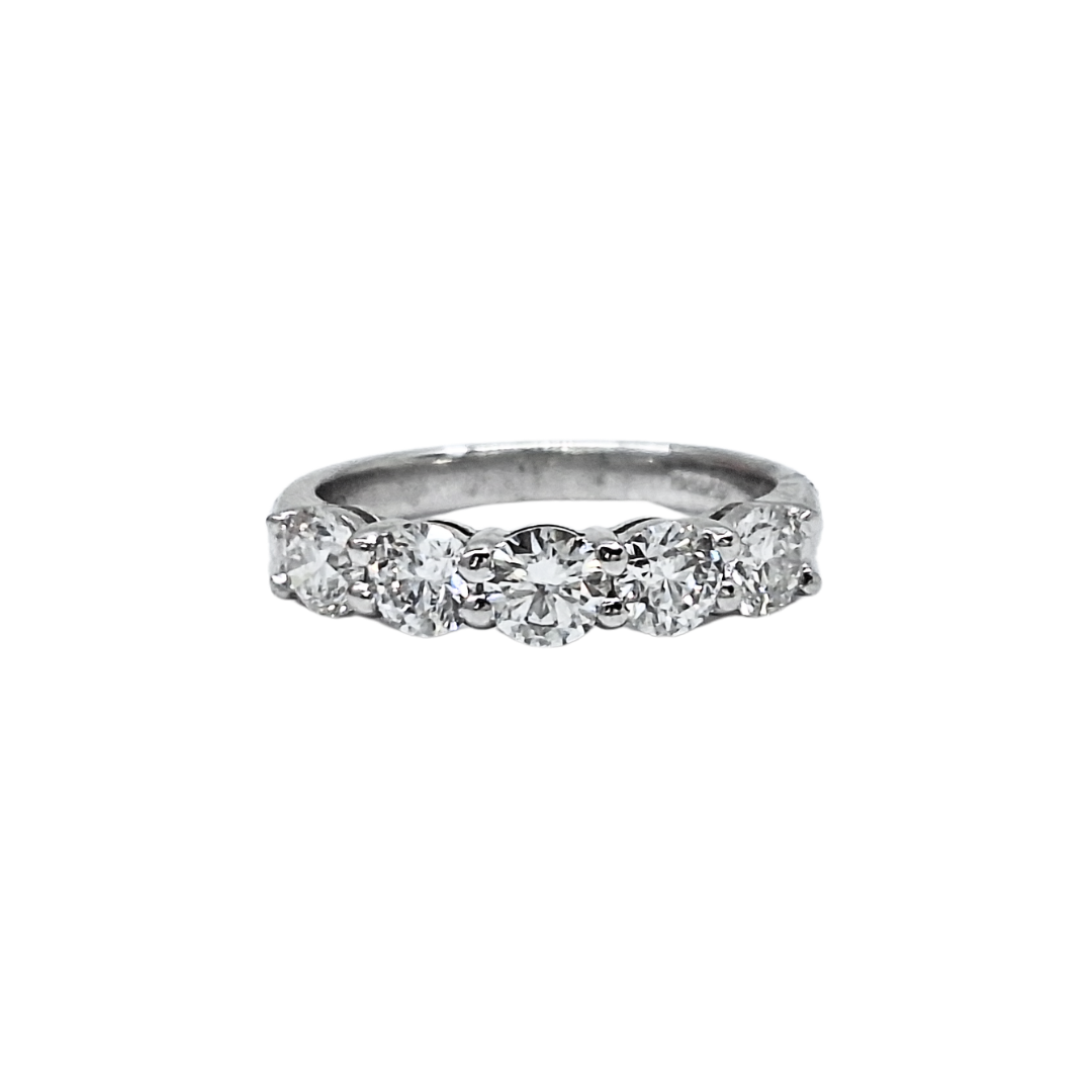 18ct White Gold Five Stone Diamond Ring 1.36ct