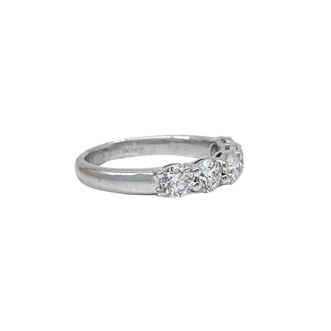 18ct White Gold Five Stone Diamond Ring 1.36ct