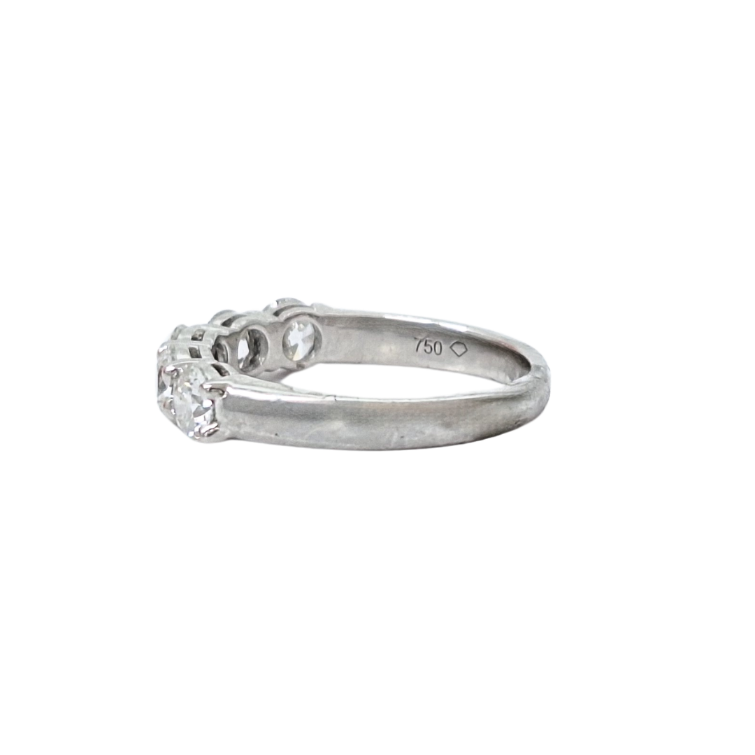 18ct White Gold Five Stone Diamond Ring 1.36ct