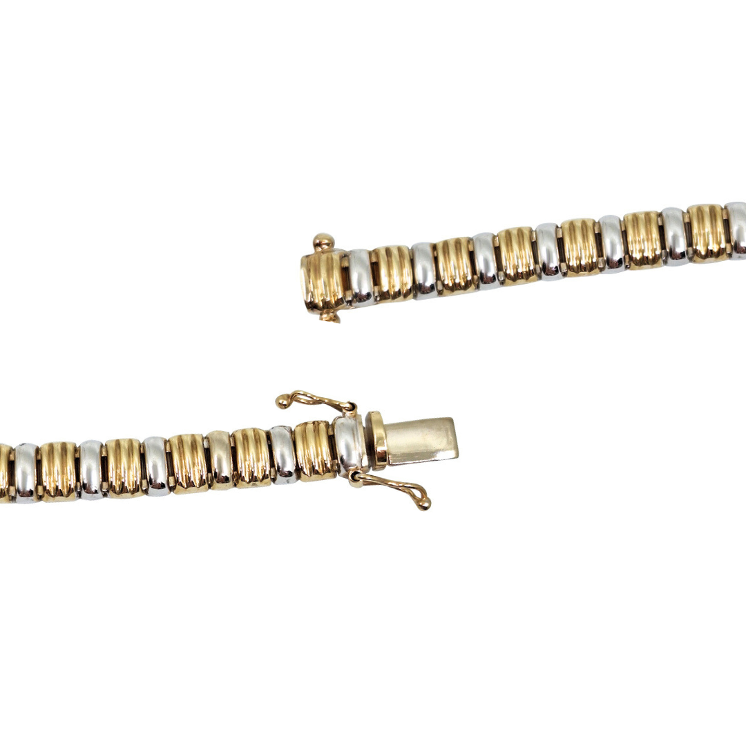 9ct Yellow & White Gold Fancy Link Bracelet