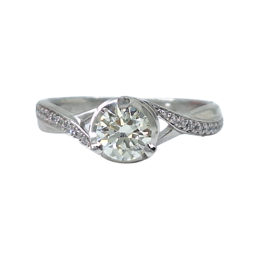 18ct White Gold Diamond Solitaire Ring 0.62ct
