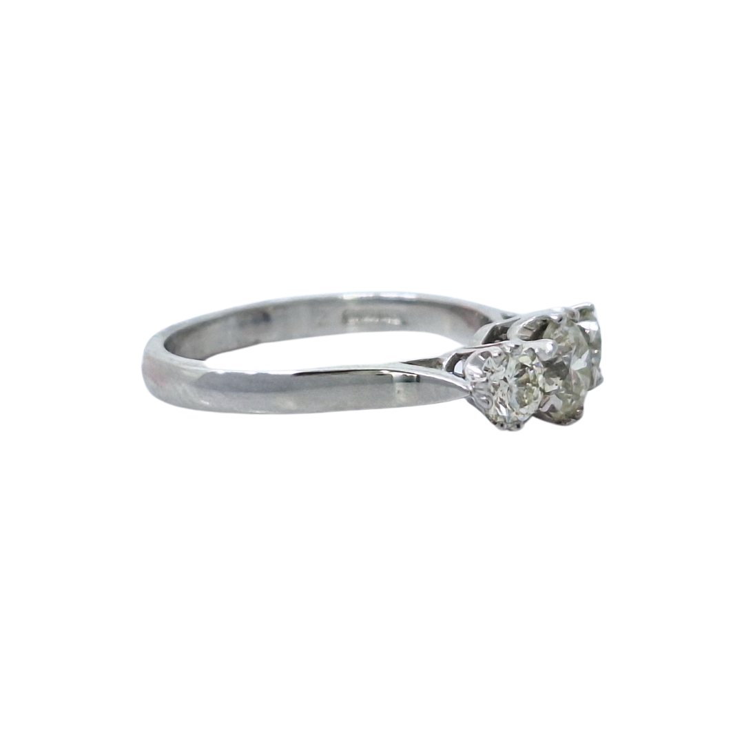 18ct White Gold Three Stone Diamond Ring 1.13ct