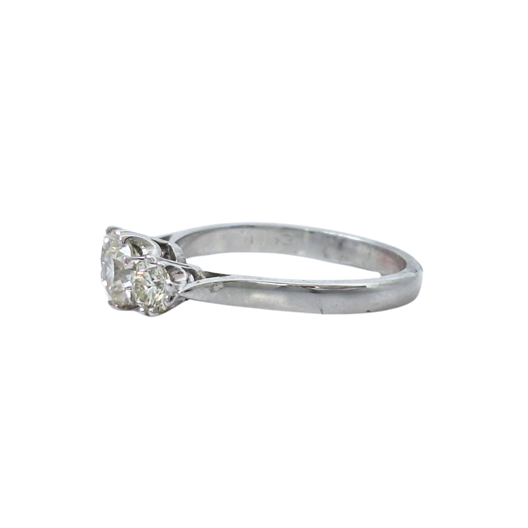 18ct White Gold Three Stone Diamond Ring 1.13ct