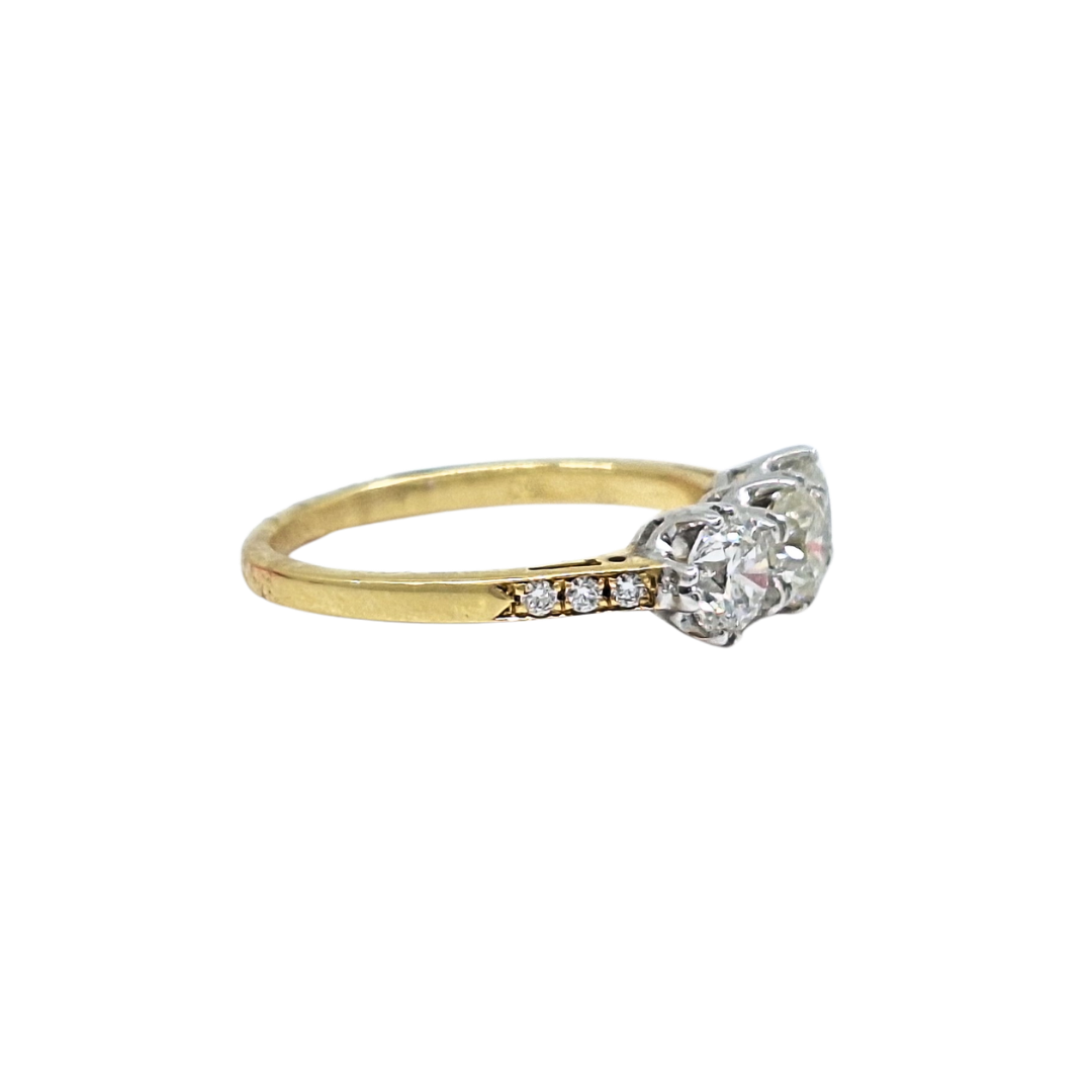 18ct Yellow Gold Three Stone Diamond Ring 1.08ct