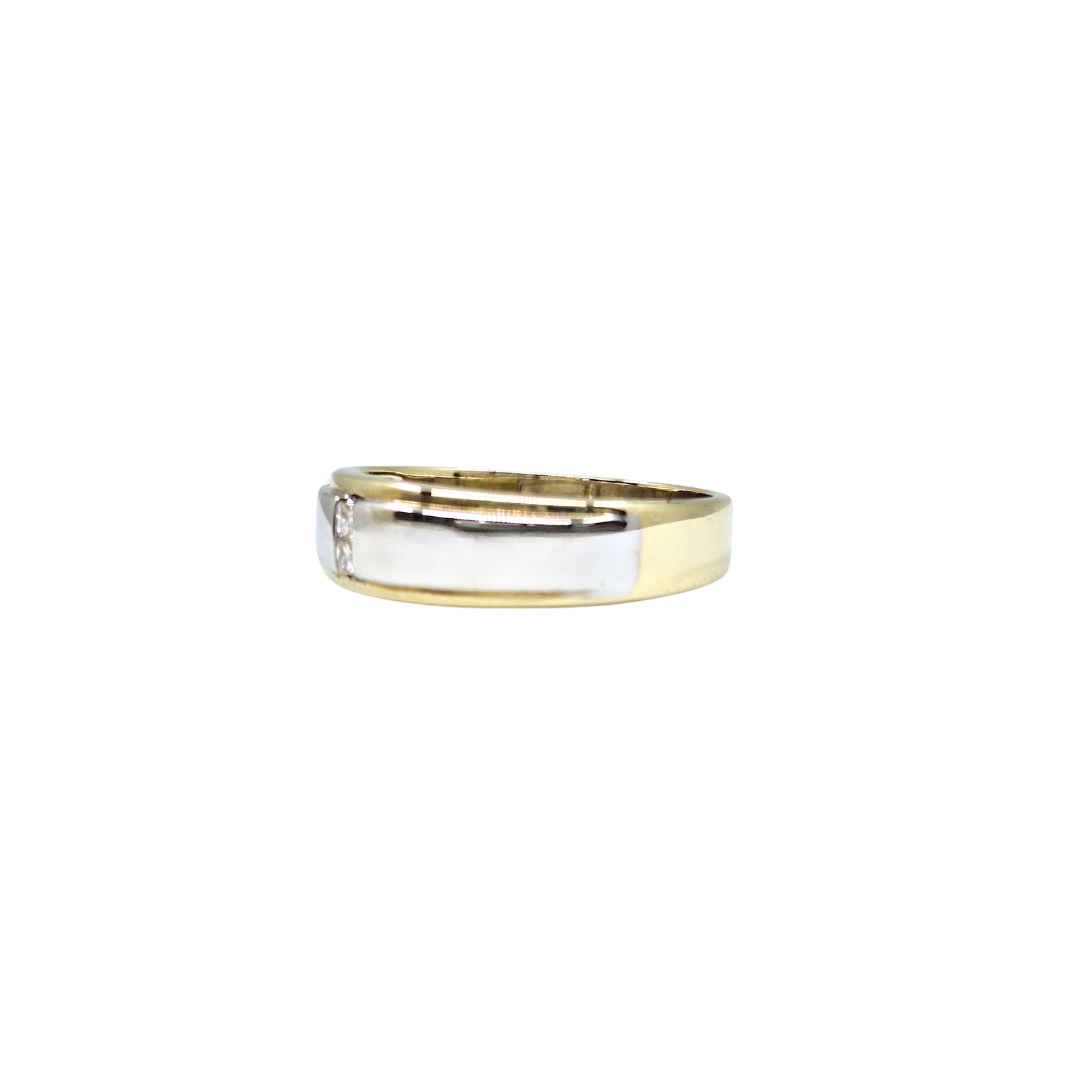 9ct White and Yellow Gold Diamond Band Ring