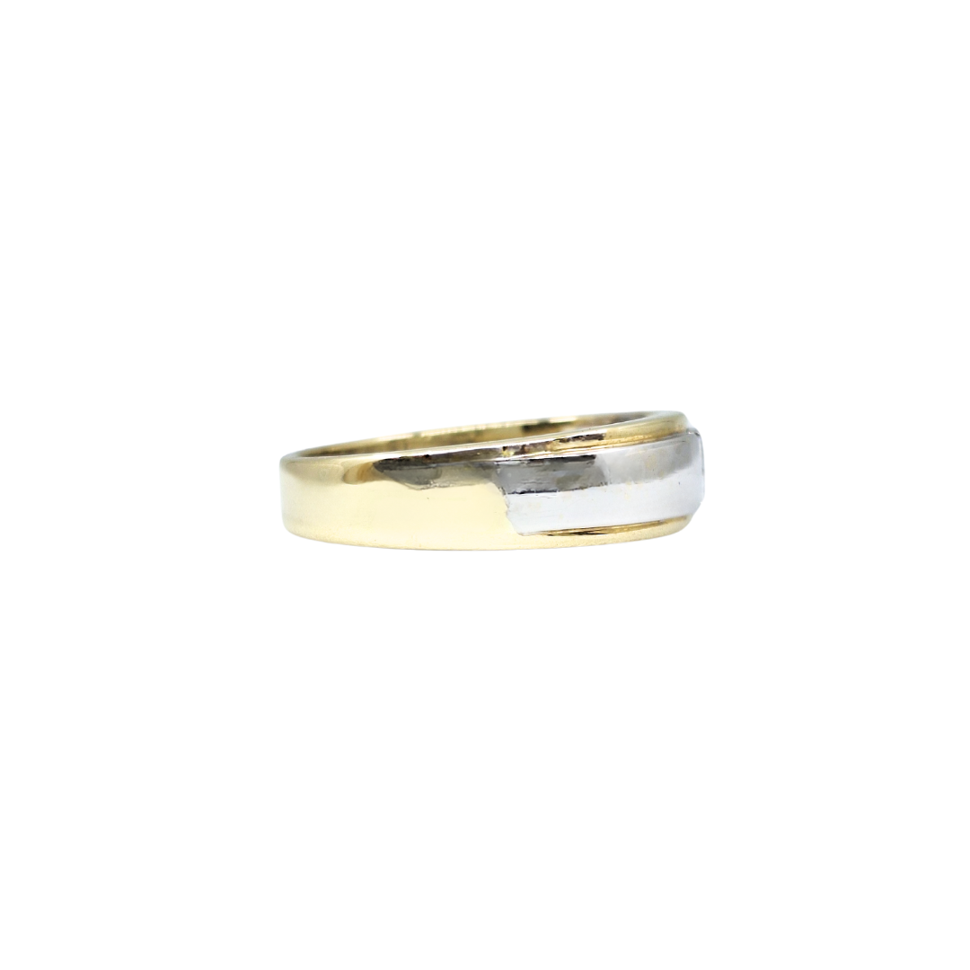 9ct White and Yellow Gold Diamond Band Ring