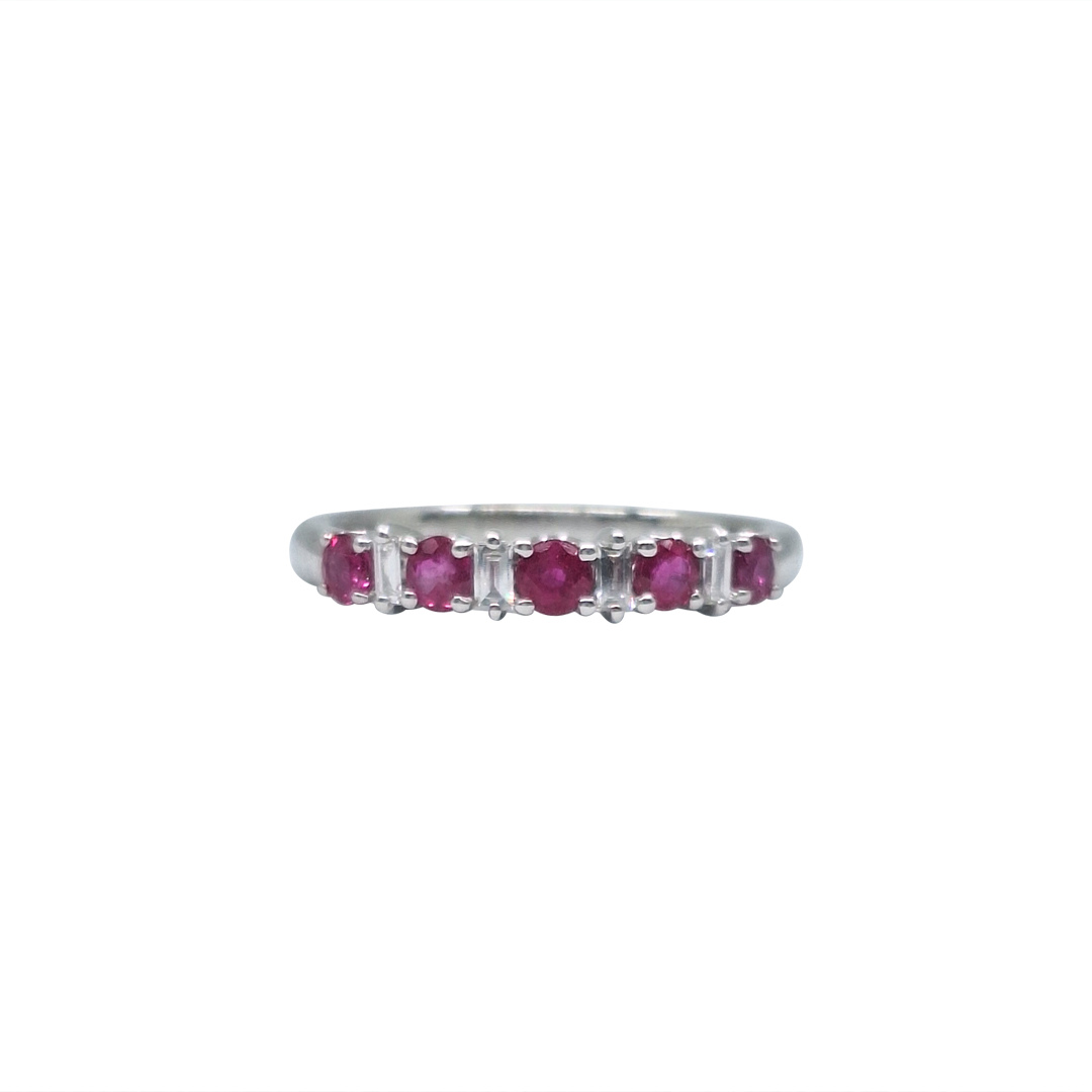 18ct White Gold Ruby & Diamond Eternity Ring