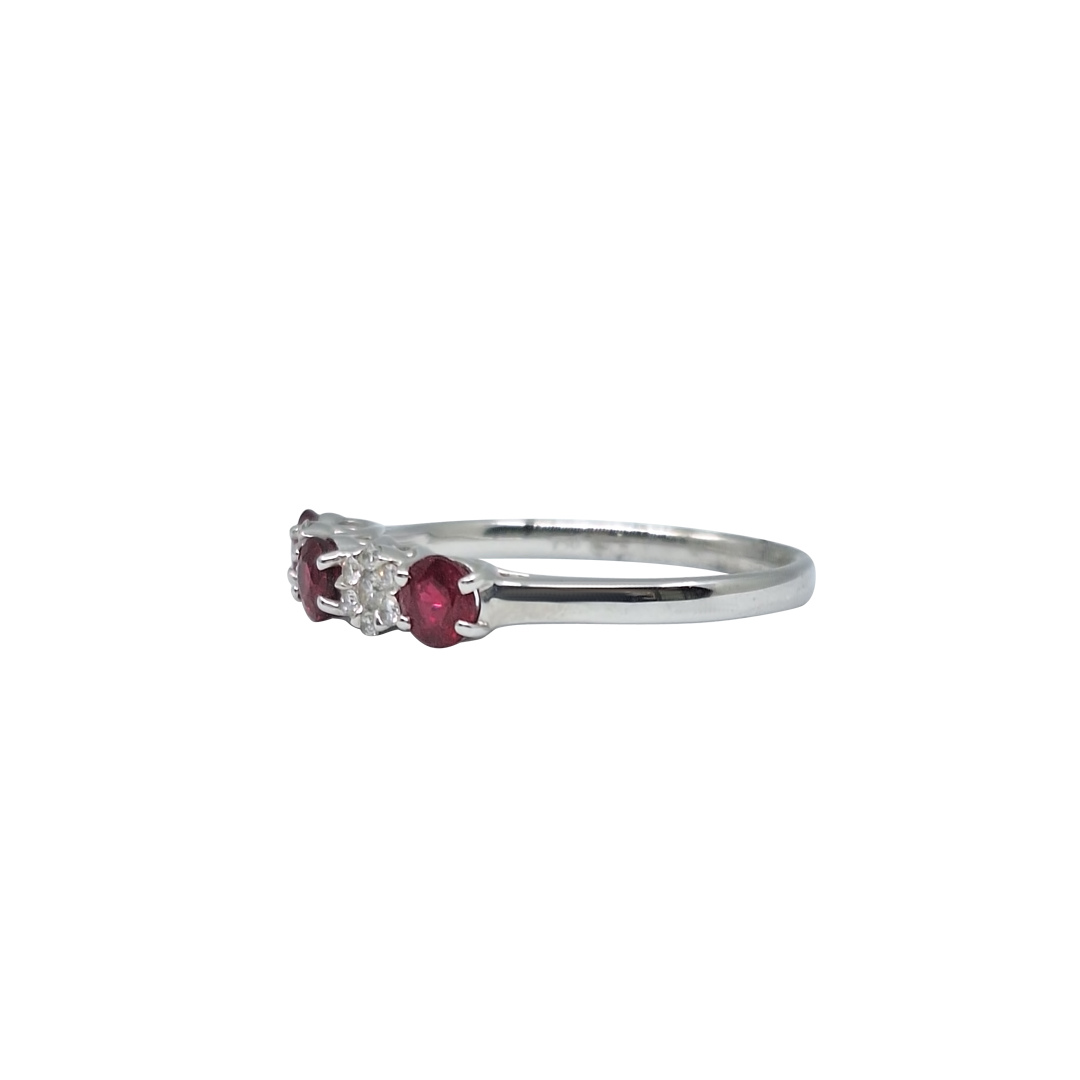 18ct White Gold Ruby & Diamond Eternity Ring