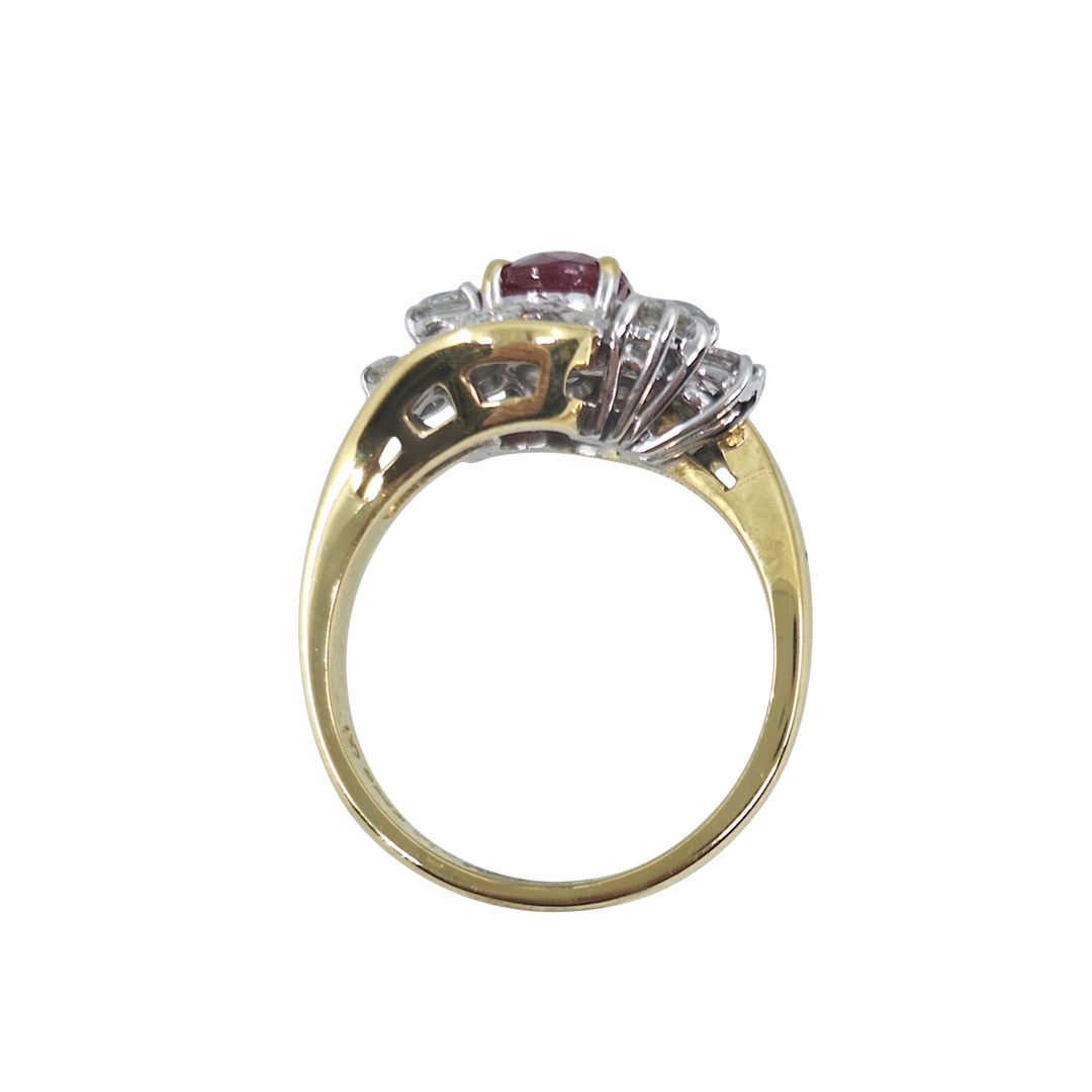 18ct Yellow Gold Ruby & Diamond Ring