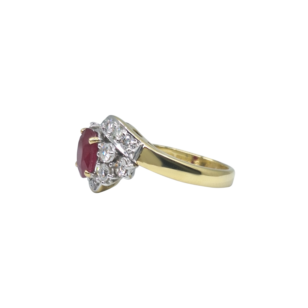 18ct Yellow Gold Ruby & Diamond Ring