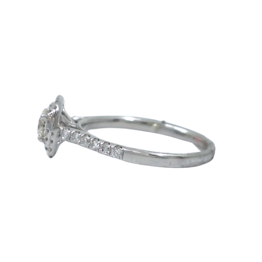 18ct White Gold Double Halo Diamond Ring 0.75ct