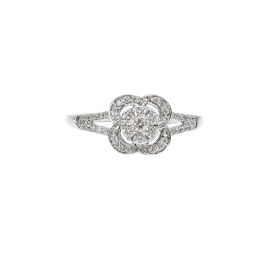 18ct White Gold & Diamond Cluster Ring