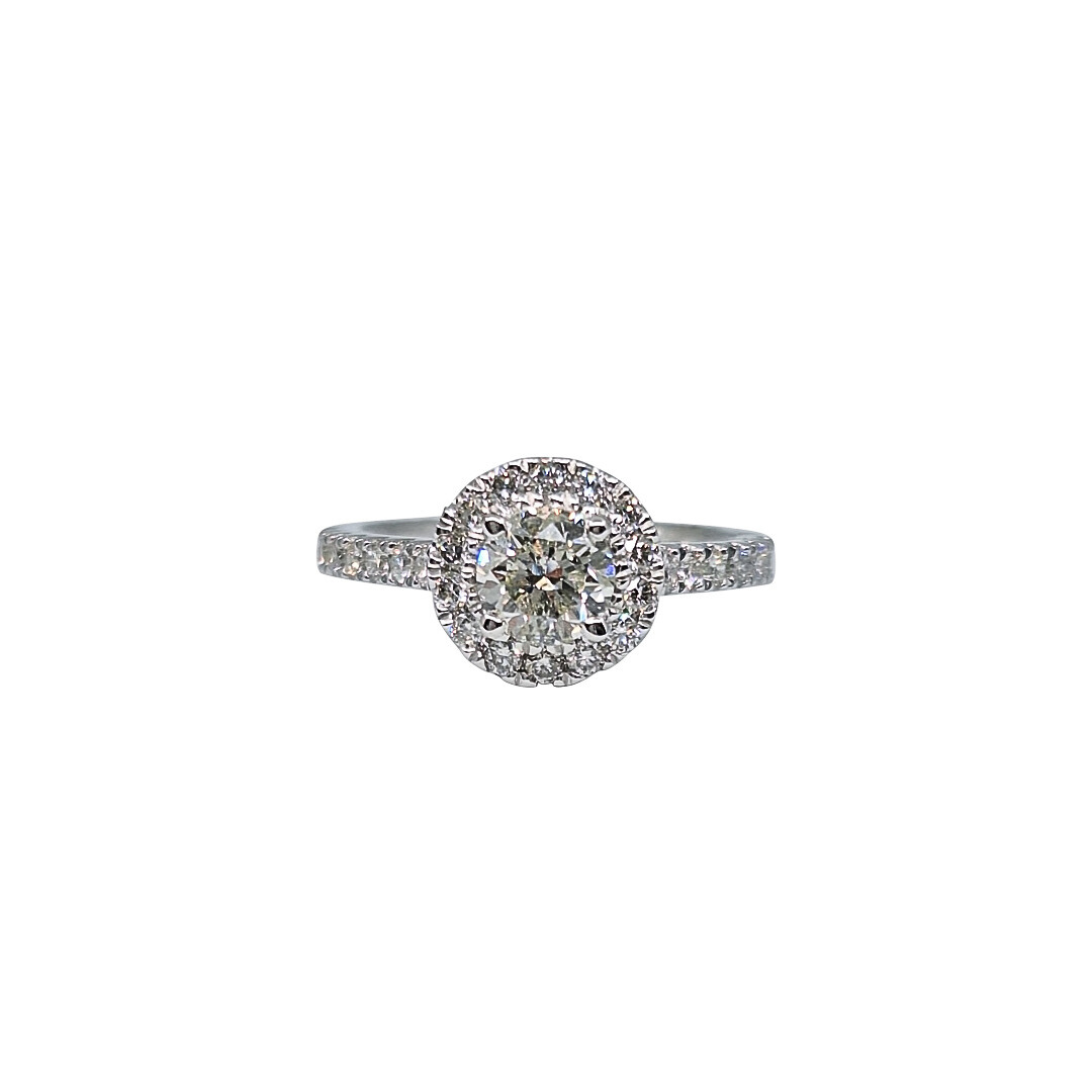 Platinum Diamond Halo Ring