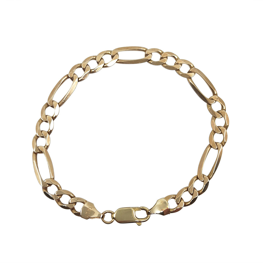 9ct Yellow Gold Figaro Bracelet