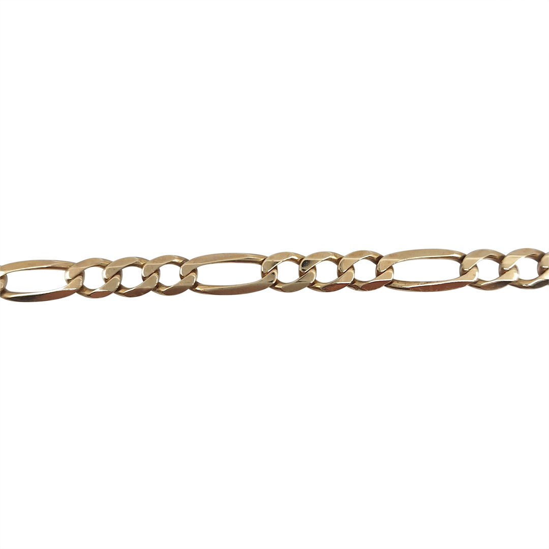 9ct Yellow Gold Figaro Bracelet