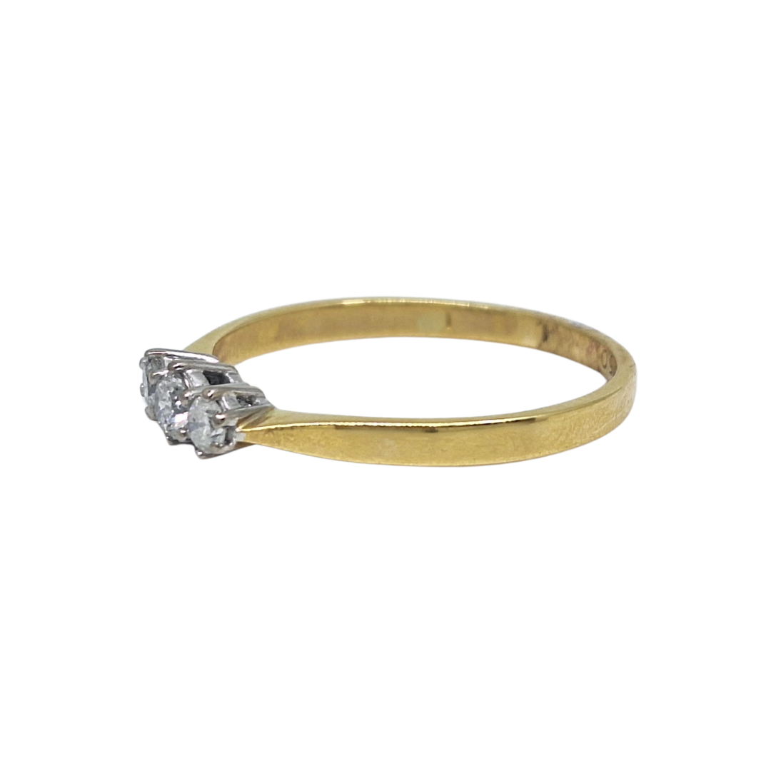 18ct Yellow Gold Three Stone Diamond Ring 0.50ct
