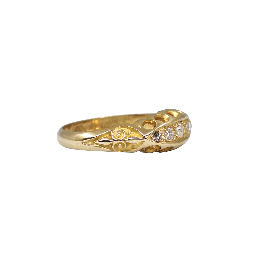 18ct Yellow Gold Five Stone Diamond Ring