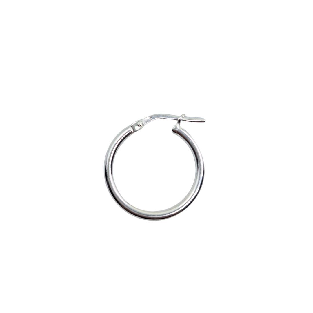 Silver 15mm Tube Hoop Earrings