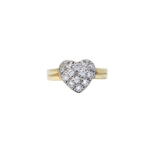 9ct Yellow Gold Heart CZ Children's Ring