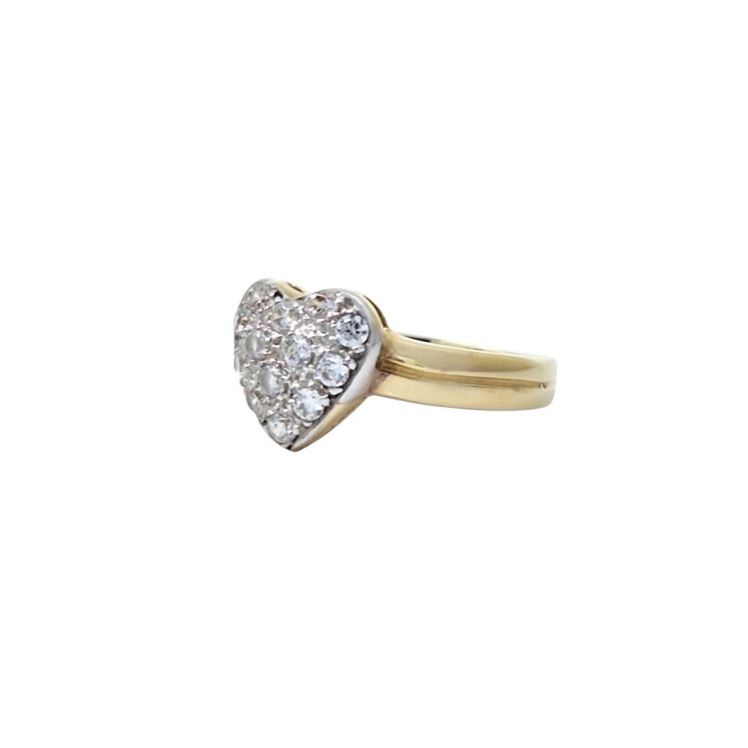 9ct Yellow Gold Heart CZ Children's Ring