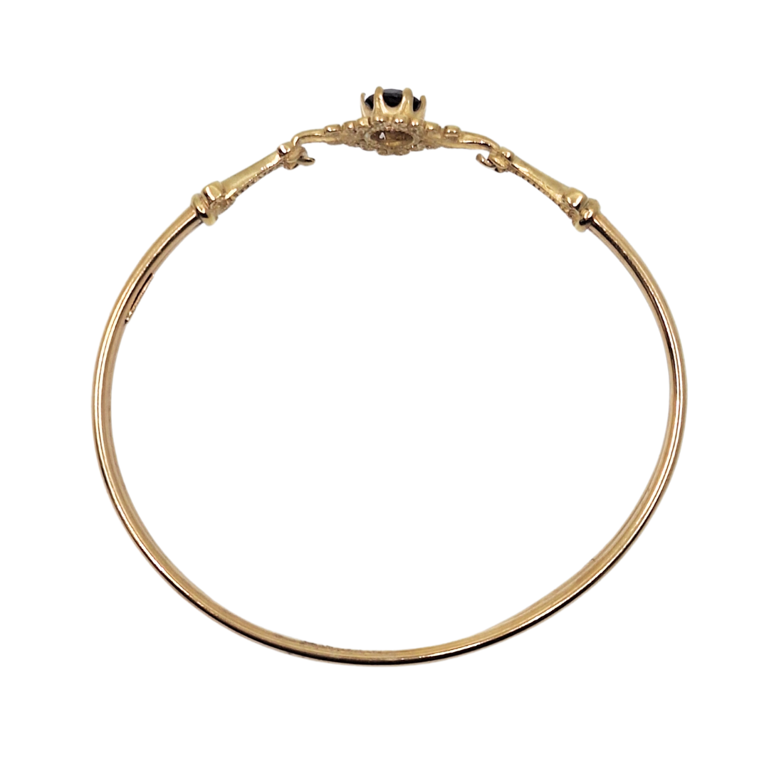 9ct Yellow Gold Garnet Bangle