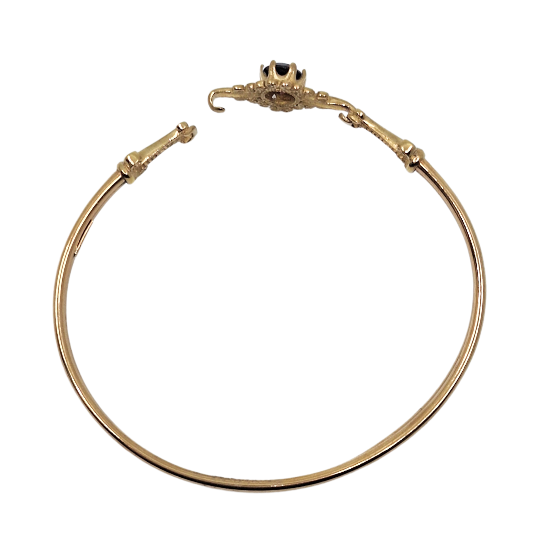 9ct Yellow Gold Garnet Bangle