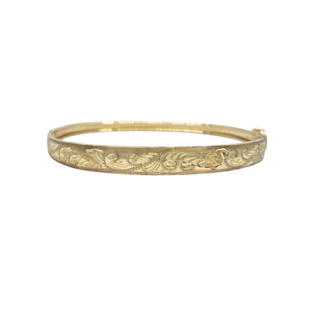 9ct Engraved Hinged Bangle