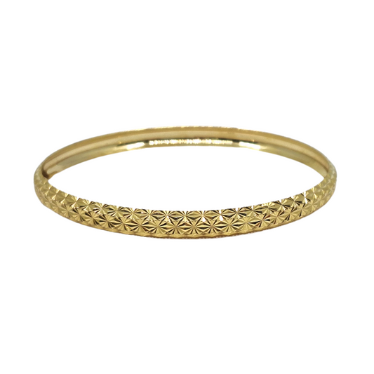 9ct Yellow Gold Patterned Slave Bangle