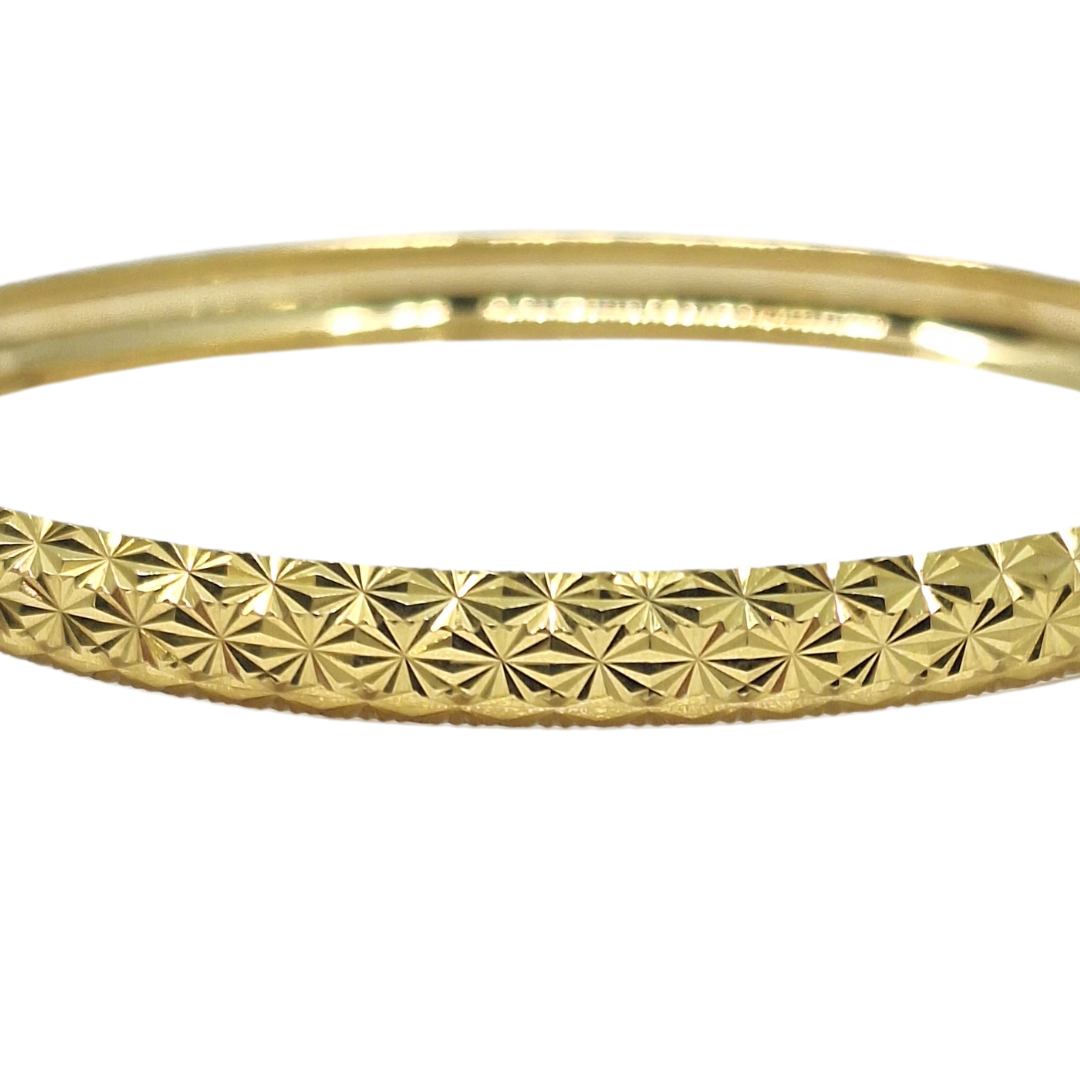 9ct Yellow Gold Patterned Slave Bangle