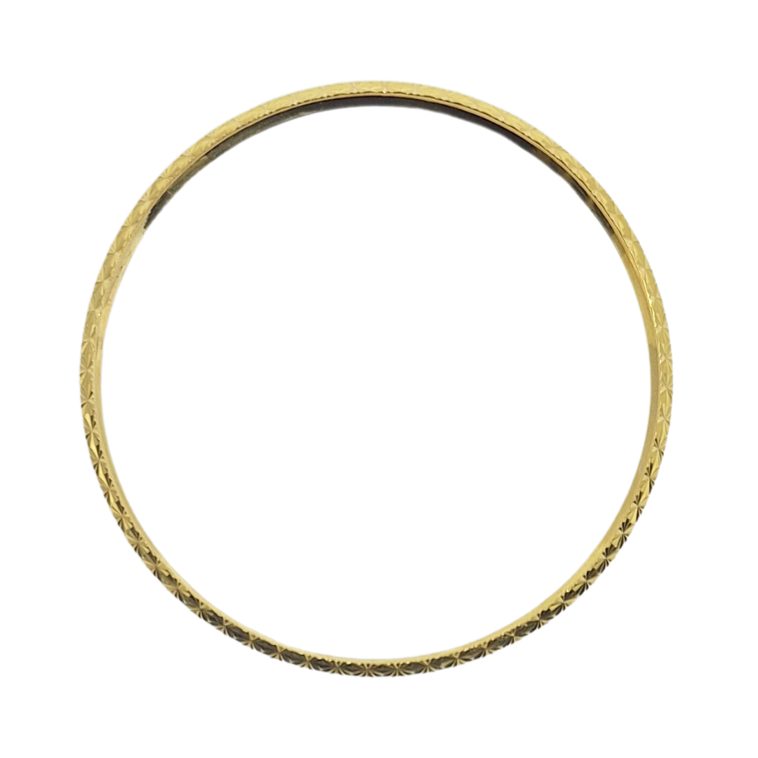 9ct Yellow Gold Patterned Slave Bangle