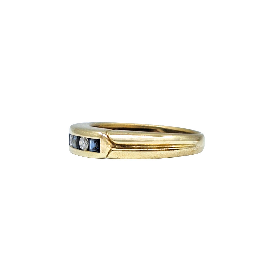 9ct Yellow Gold Sapphire & Diamond Eternity Ring