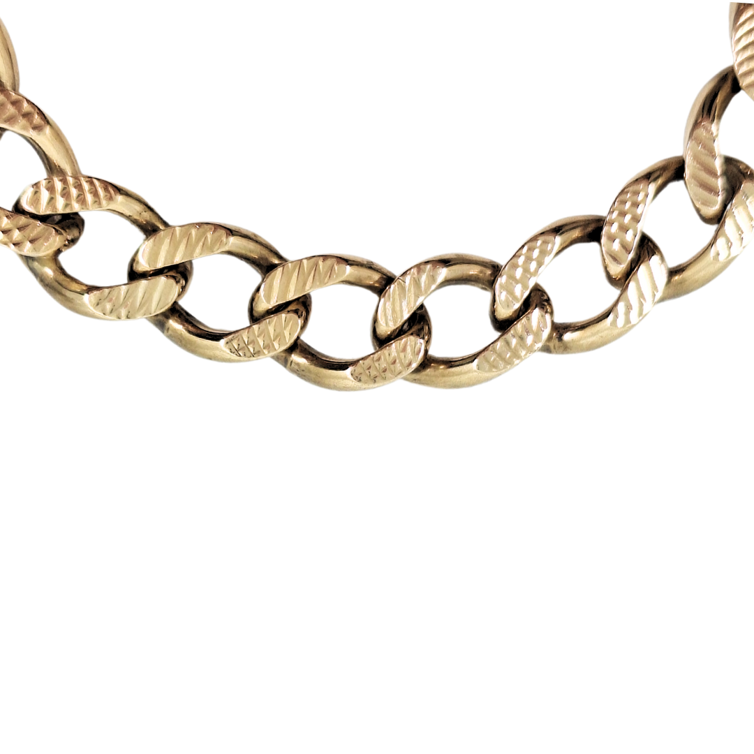 9ct Yellow Gold Curb Charm Bracelet