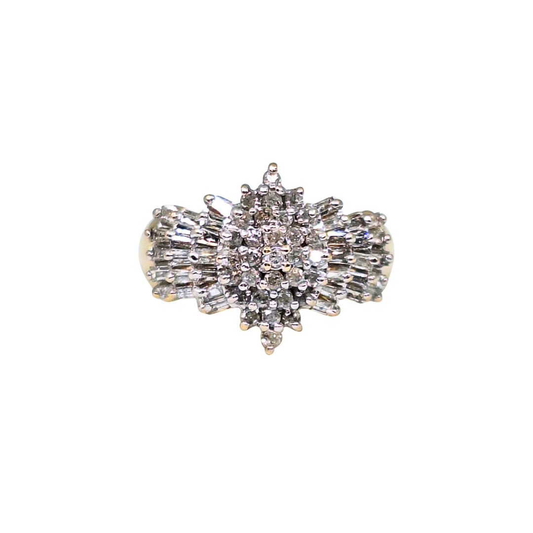 14ct Diamond Cluster Ring