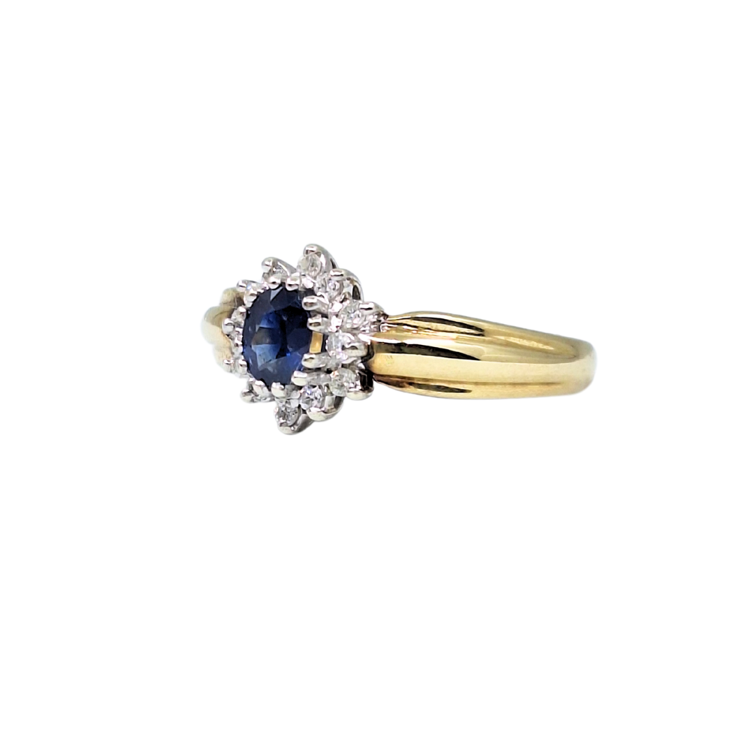 9ct Gold Sapphire & Diamond Cluster Ring