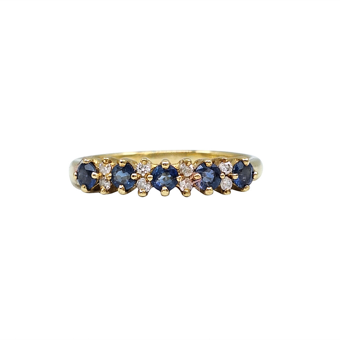 18ct Yellow Gold Sapphire & Diamond Eternity Ring