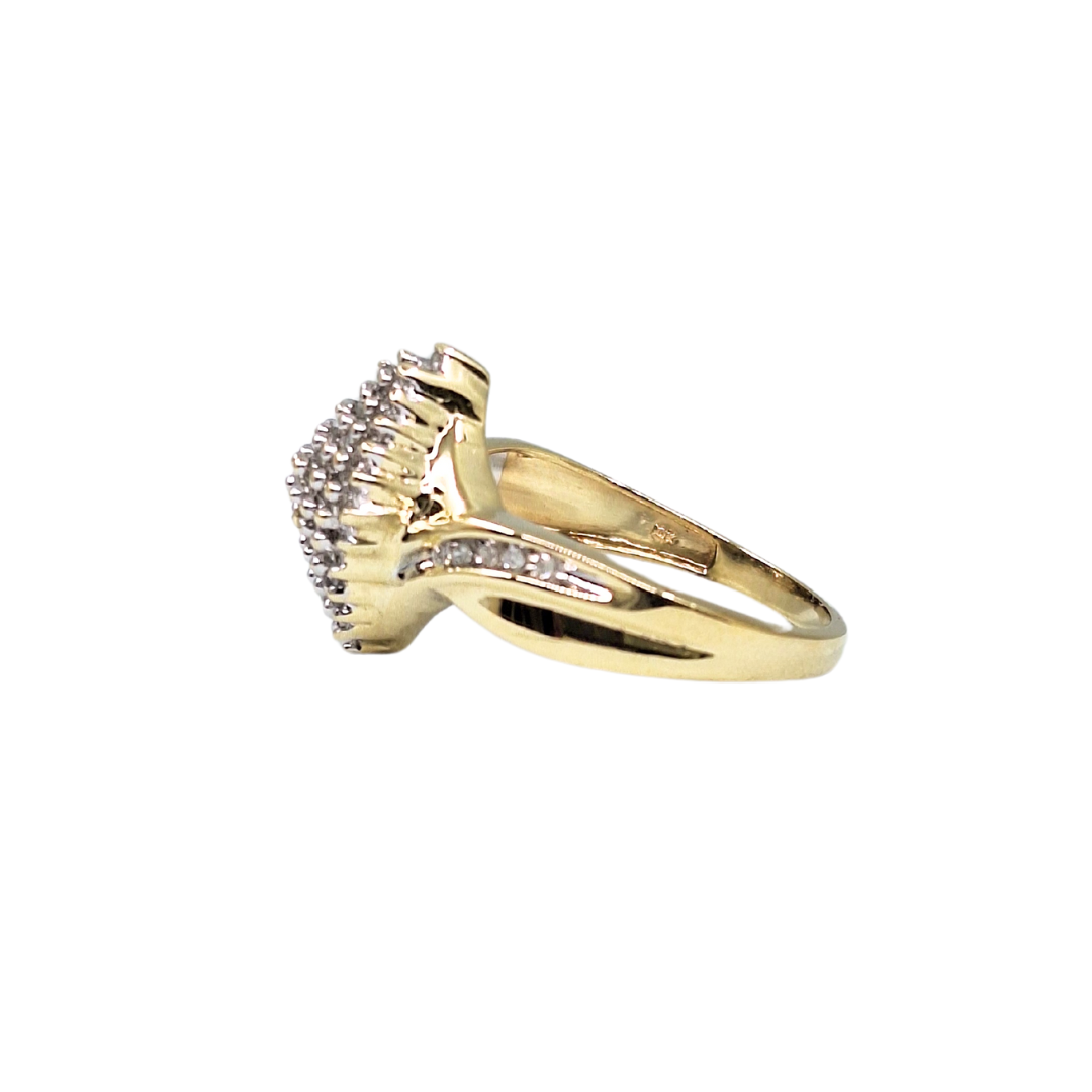 9ct Yellow Gold Diamond Cluster Ring