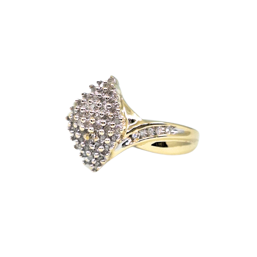 9ct Yellow Gold Diamond Cluster Ring